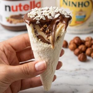Cone Trufado de Ninho com Nutella